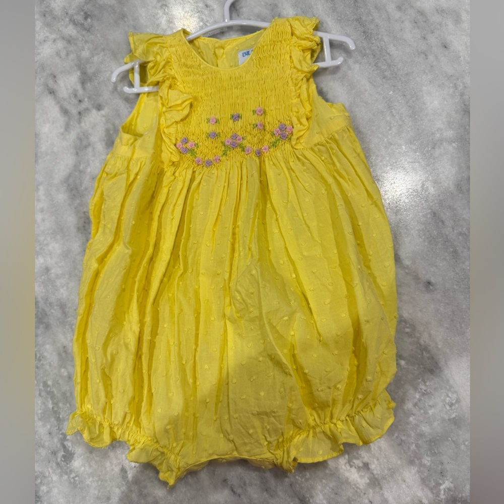 Luli & Me Yellow Embroiedered One Piece